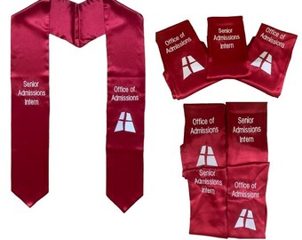 Custom Satin Graduation Stole, Embroidery Stoles, Custom Graduation Sash, Graduation Gifts, Satin Grad Stoles-Fast Reply and Rush Orders