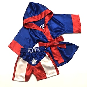 CUSTOM Made NATIONAL FLAG boxing Robe Trunk set Boxing Outfit Personalized baby boxer outfit Boxer costume little fighter outfit boxing