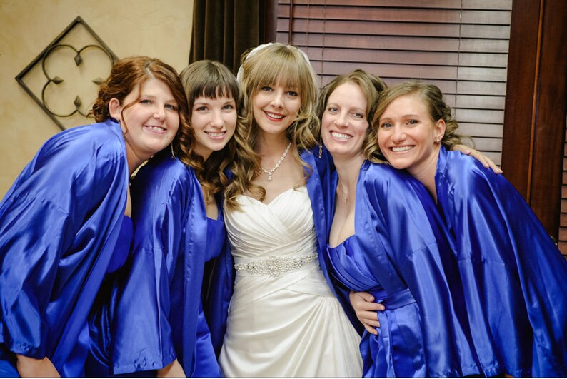 PERSONALIZED Bridesmaid Robes Royal Blue Wedding Robes Etsy