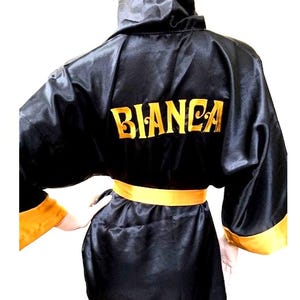 Custom embroidered Boxing Silk Satin robes/Personalized boxing robes/Custom boxing robes/Boxing robes Men/Boxing robes Couple/Boxing sets