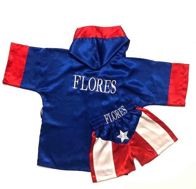CUSTOM Made NATIONAL FLAG Boxing Robe Trunk Set Boxing Outfit ...