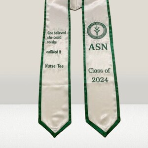 Custom Graduation Stole, Trimmed Stoles Graduation, Grad Stoles, Grad Sash, Graduation Gifts, Custom Embroidery Grad Stole, Fast Shipping image 8