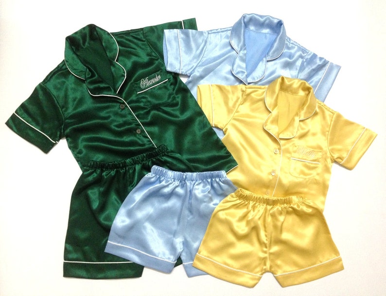 P8-CUSTOM MADE Kid Silk Satin Pajamas Kid Pyjamas Kid Pjs - Etsy