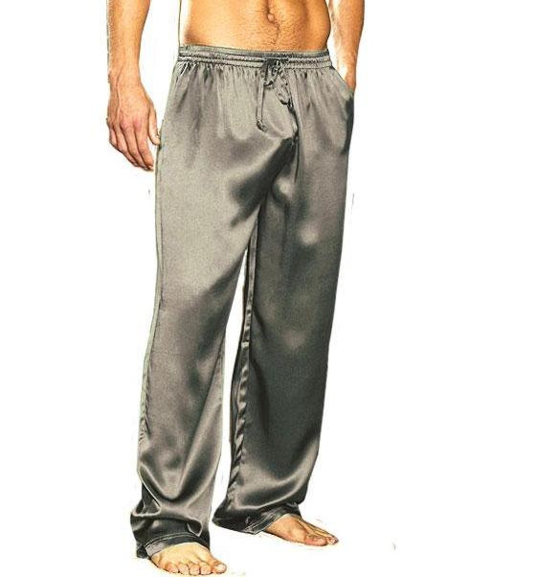 Mens Silk Pajamas Pants Sleep Bottoms 100% Silk Pyjamas Pants Long Silk  Pants for Men - White / XS