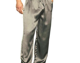 Q2-Personalized Men silk satin long pants Mens Silk Satin Pajamas Lounge Pants Men Sleepwear Underwear Men Trousers Nightwear Men pajamas