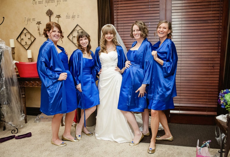 royal blue bridesmaid robes