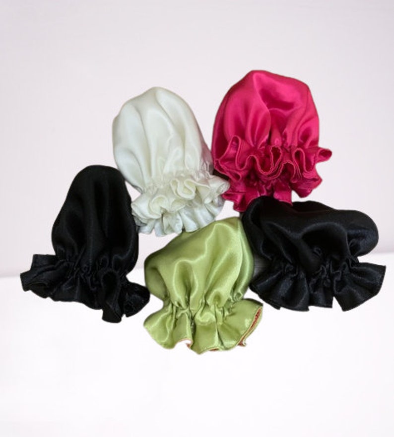 Silk Satin Hair Bun Cover, Silk Satin Hair Bun Holder, Silk Hair Protection Accessory, Beaut Buns, Satin Bun Cover Custom made image 5