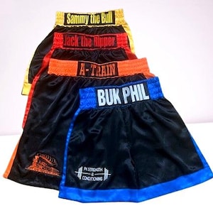 AANGEPASTE boksshorts voor heren en kinderboksbroek, gepersonaliseerde geborduurde zijden boksshorts en satijnen boxershorts