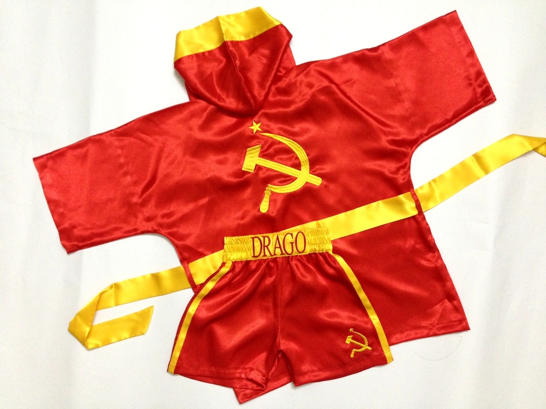 CUSTOM Made NATIONAL FLAG Boxing Robe Trunk Set Boxing Outfit ...