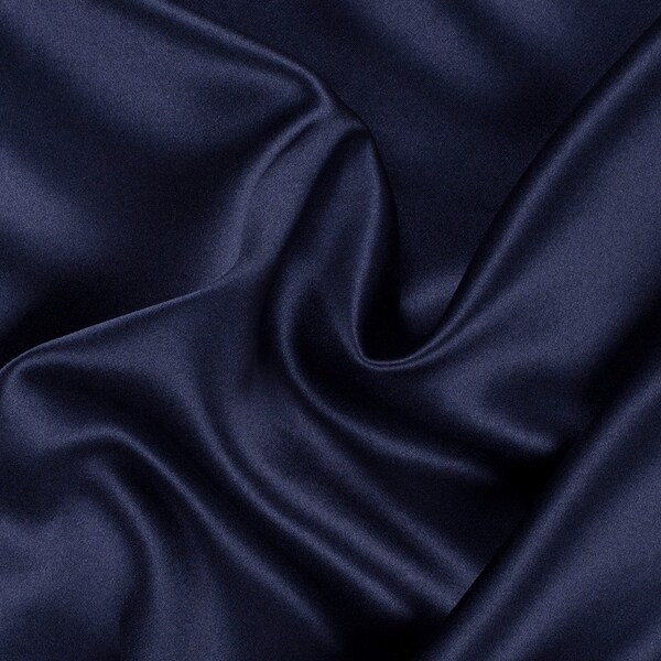Navy Charmeuse Silk Fabric main image 0