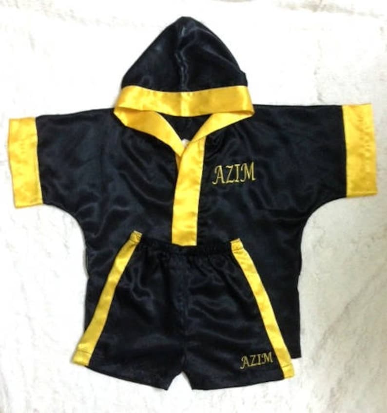 K1CUSTOM Made Satin Baby BOXING Robe Trunk Set Boxing Outfit Etsy