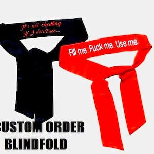 Antifaz de satén de seda personalizado, máscara para dormir bordada (62") - 200 colores disponibles