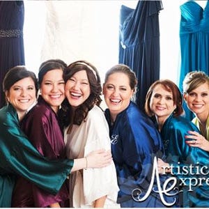 Embroidered Silk Satin Bridesmaid Robes, Personalized Custom Name, Bridal Party Wedding Morning, Getting Ready, Bridal Shower Gift image 19