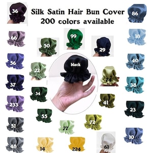 Silk Satin Hair Bun Cover, Silk Satin Hair Bun Holder, Silk Hair Protection Accessory, Beaut Buns, Satin Bun Cover Custom made image 1