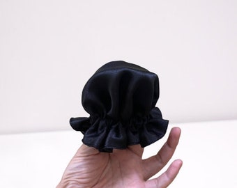 Black Beaut Hair Bun Cover, Silk Satin Hair Bun Holder, Silk Hair Protection Accessory, Beaut Buns, Satin Bun Cover