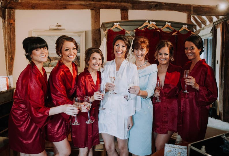 PERSONALIZED Bridesmaid robe Red Burgundy wedding robe cheap Etsy