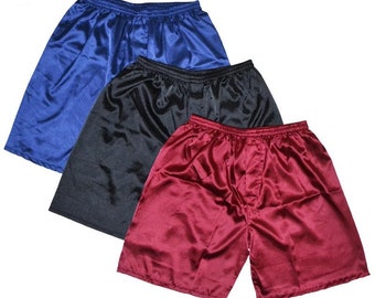 S4-Men silk satin shorts Mens Silk Satin Pajamas Pants Lounge Pants Sleep Bottoms Men Sleepwear Underwear Boxers Shorts Nightwear