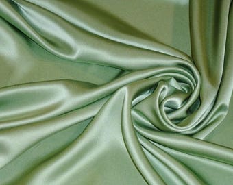 Tessuto in raso di seta Forniture di seta verde salvia Tessuto tagliato a misura Tessuto da sposa quadrato in seta Tessuto all'ingrosso di materiale di seta del quarto grasso tagliato a misura