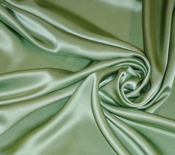 Silk Satin Fabric Sage Green Silk Supplies Fabric by Yard Silk Square  Bridal Fabric Fat Quarter Silk Materiral Wholesale Fabric by the Yard -   Norway