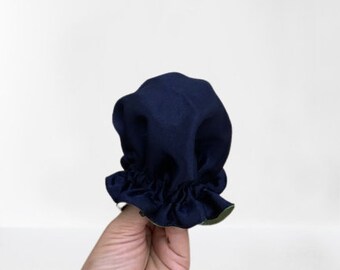 Coprichignon blu navy fatto a mano, coprichignon in raso di seta, coprichignon, fermaglio per chignon in raso di seta, coprichignon in raso, coprichignon con lacci