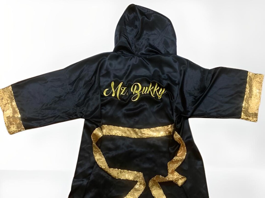 Sequine Boxing Robes Custom Made Sequine Boxing Silk Satin Robe ...