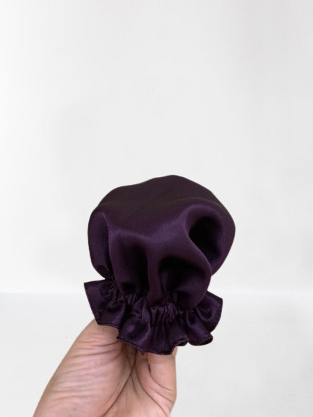 Dark Purple Silk Bun Cover, Beaut Hair Bun Cover, Silk Satin Hair Bun