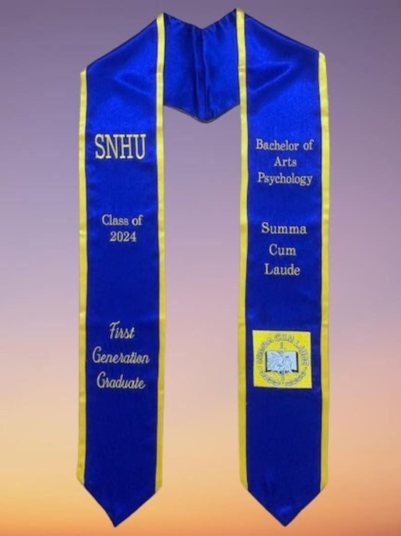 Custom Graduation Stole, Trimmed Stoles Graduation, Grad Stoles, Grad Sash, Graduation Gifts, Custom Embroidery Grad Stole, Fast Shipping image 7