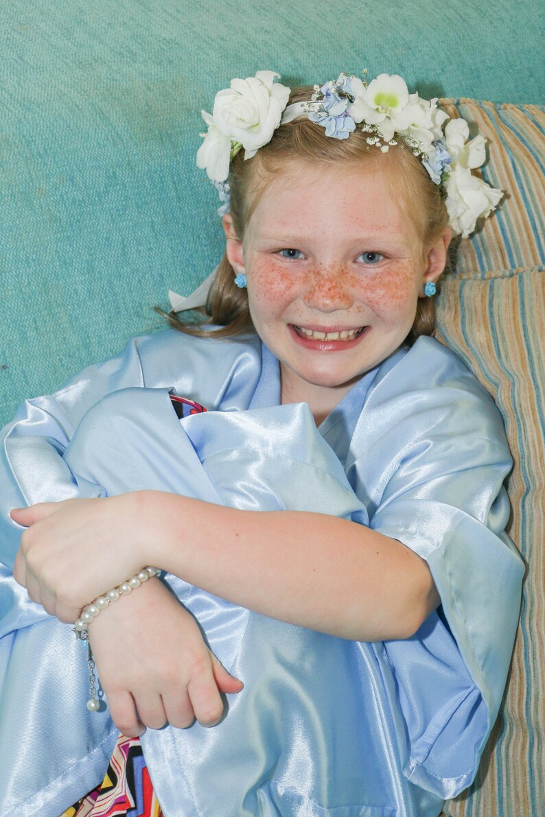 Silk Satin Bridesmaid Robes Blue Wedding Robes Bridesmaid Silk Etsy