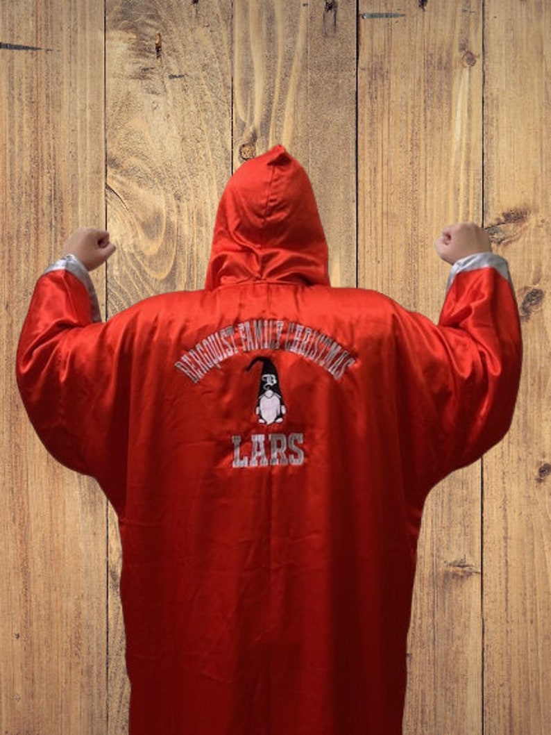 Boxing Robe Cursive Custom Embroidered Boxing Robes Custom Made Robes Personalized Robes ...