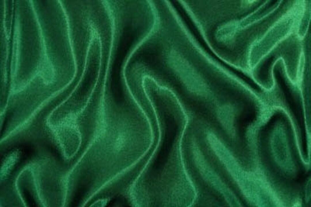 Silk Satin Emerald Green Fabric Kelly Green Supplies Fabric by Yard ...