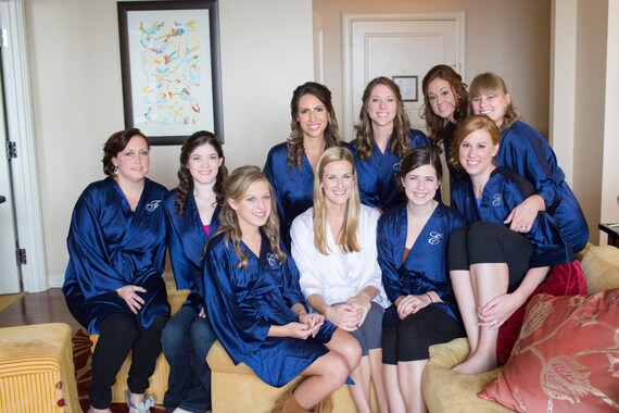 navy blue bridesmaid robes
