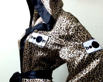 LEOPARD Boxing robes, mens boxing robe, boxing robe men, women boxing robe, silk boxing robe, satin boxing robe, boxing gifts, boxing robes
