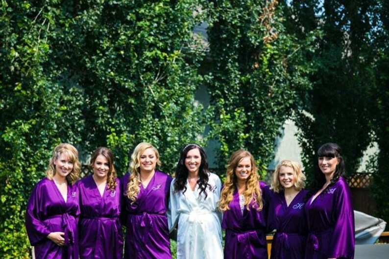 Bridesmaid Robe Purple Bridesmaid Gown Personalized Robes Etsy Canada