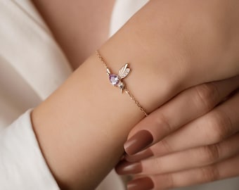 Sterling Silver Hummingbird Bracelet – Dainty Adjustable Charm Jewelry, Bird Lover Gift, Minimalist Good Luck Bracelet
