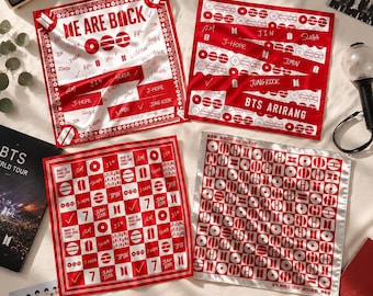 BTS Arirang World Tour Silk Bandana Scarf, Kpop Fan Merch Accessory