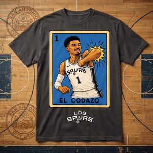 Crazy Hispanic El Codazo Wemby Basketball Player TShirt, Spurs Lotería Style Graphic Sweatshirt, Retro Sports Fan Hoodie
