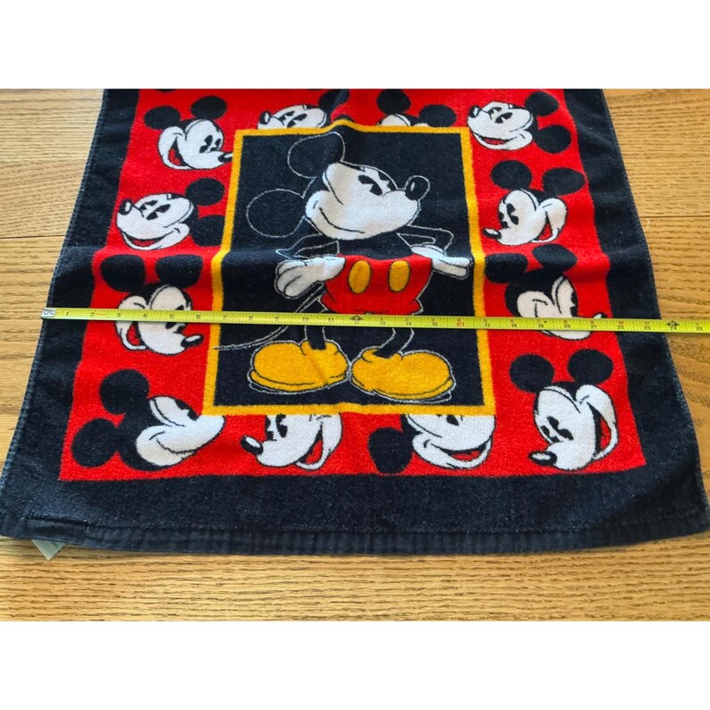 Vintage Disney Mickey Mouse handdoek Franco katoen zwart rood 40 x 23,5 afbeelding 5