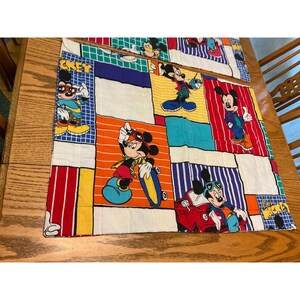 Vintage 90 Disney Cool Mickey Mouse Bedding Retro Flat Sheet Pillowcases blanket image 10