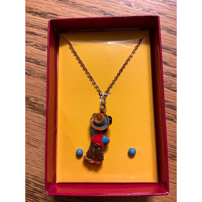 Artículos vintage de Disney Mickey para niños: collar y pendientes de Mickey Mouse con estilo western. imagen 3