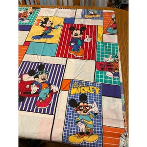Vintage 90 Disney Cool Mickey Mouse Bedding Retro Flat Sheet Pillowcases blanket image 9