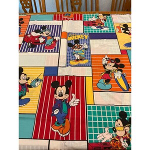 Vintage 90 Disney Cool Mickey Mouse Bedding Retro Flat Sheet Pillowcases blanket image 8