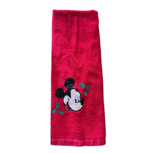 Vintage Disney Mickey Mouse Christmas Towel Set Red Saturday Knight Ltd 5 Piece image 4