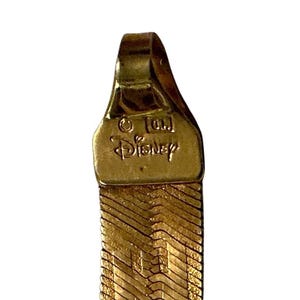 Bracciale vintage Disney di Topolino in oro 10 carati a spina di pesce, realizzato in Italia. immagine 7
