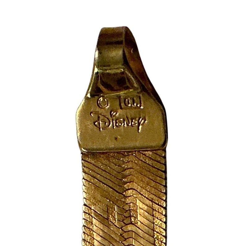 Bracciale vintage Disney di Topolino in oro 10 carati a spina di pesce, realizzato in Italia. immagine 7