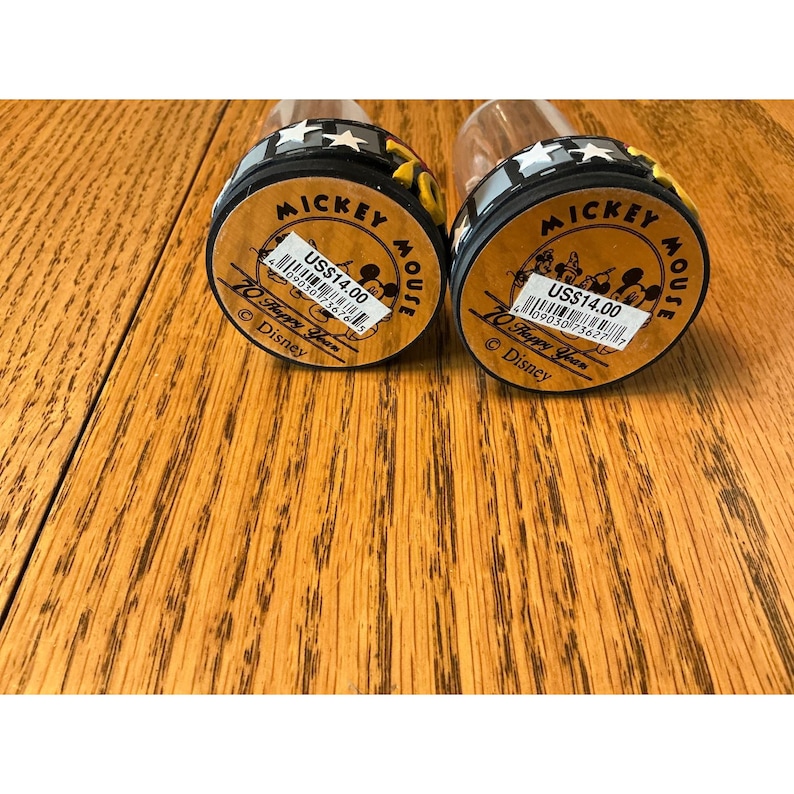 Disney Mickey Mouse 70 Happy Years Thimble Figurine Set of 2 Collectible Domes image 6