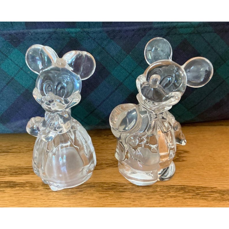 Lenox Crystal Mickey & Minnie Mouse Figurines Full Lead Crystal Germany Set image 1