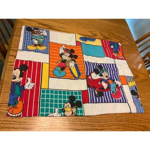 Vintage 90 Disney Cool Mickey Mouse Bedding Retro Flat Sheet Pillowcases blanket image 12