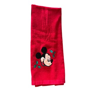 Vintage Disney Mickey Mouse Christmas Towel Set Red Saturday Knight Ltd 5 Piece image 6