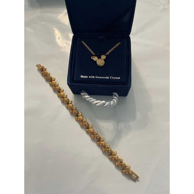 Disney Mickey Mouse Swarovski Crystal Necklace bracelet The Walt Disney Gallery image 1