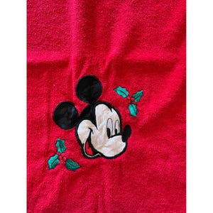 Vintage Disney Mickey Mouse Christmas Towel Set Red Saturday Knight Ltd 5 Piece image 3